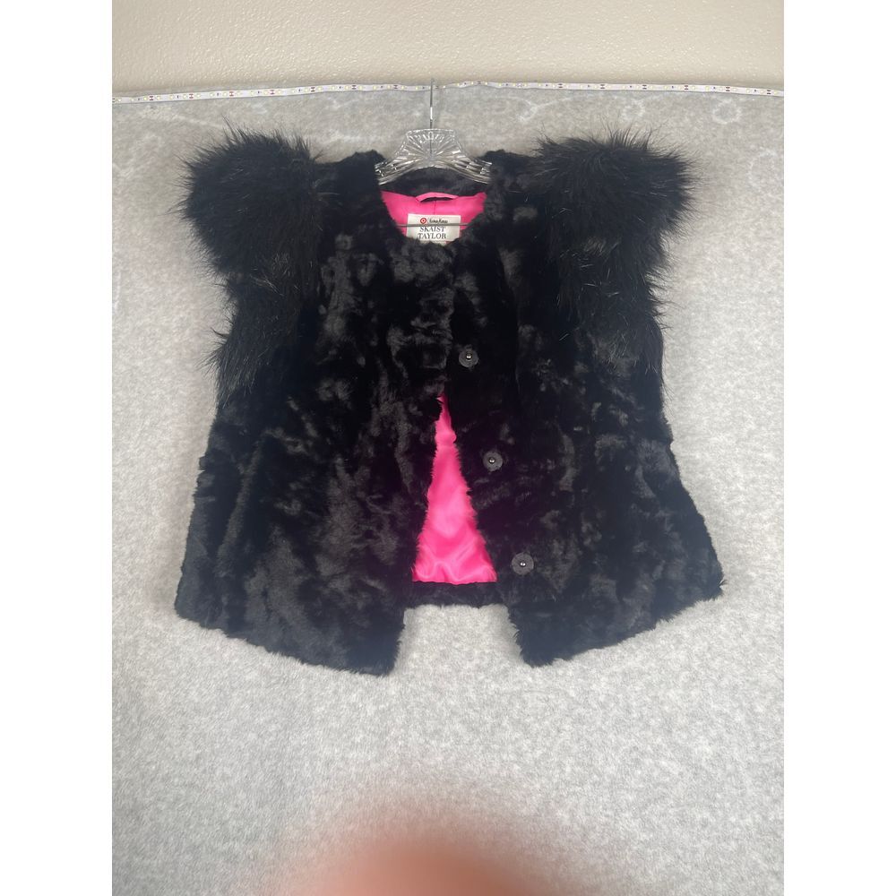 Skaist Taylor Neiman Marcus for Target, size small, faux fur vest, black pink‎ - Picture 12 of 13